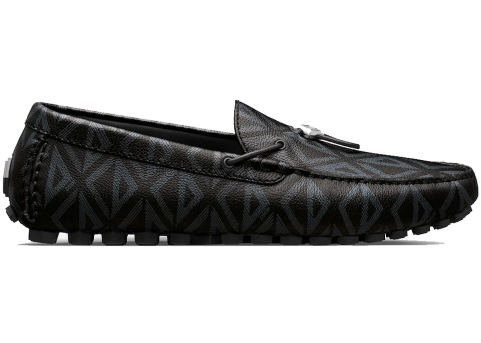 Dior Mocassin Black Cd Diamond Leather