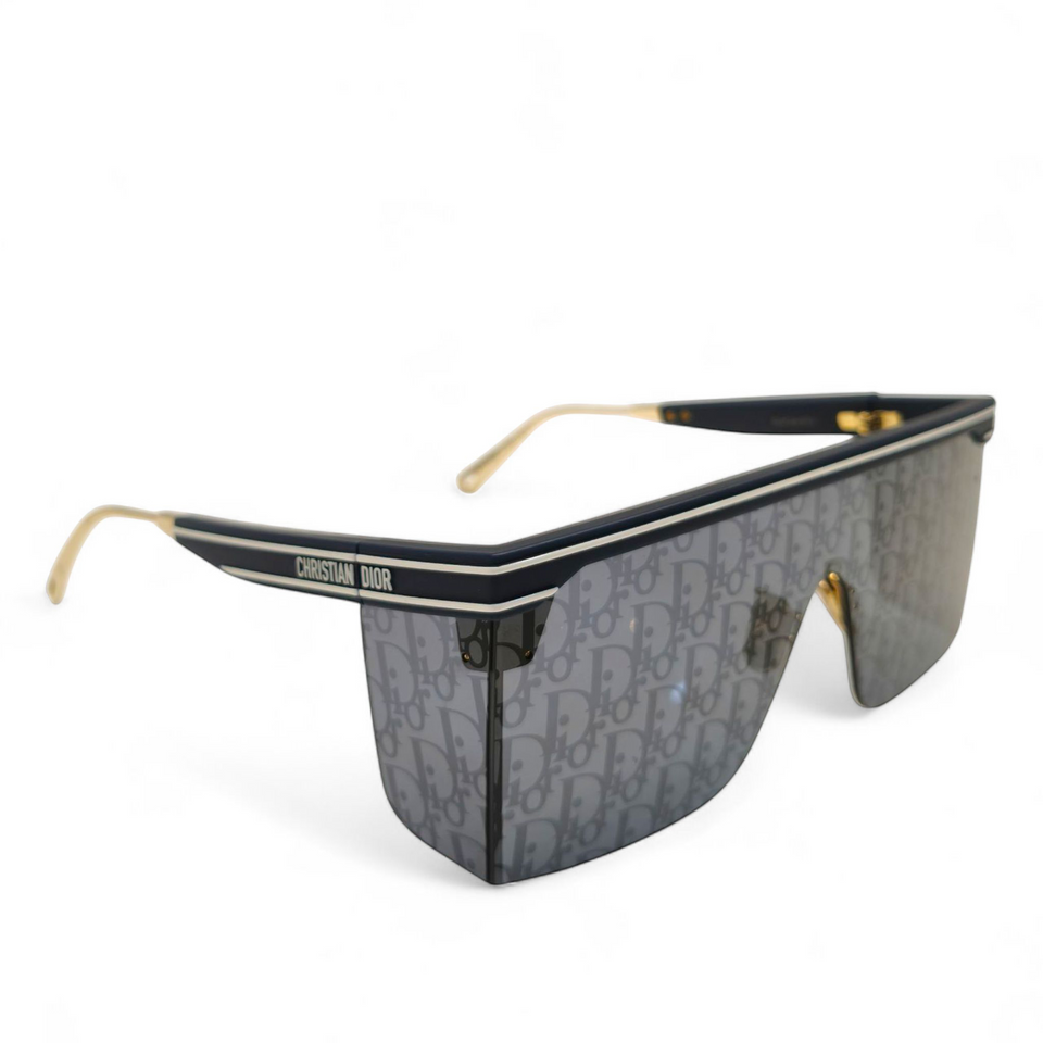 Christian Dior Dior Navy Blue Oblique DiorClub M1U Shield Sunglasses