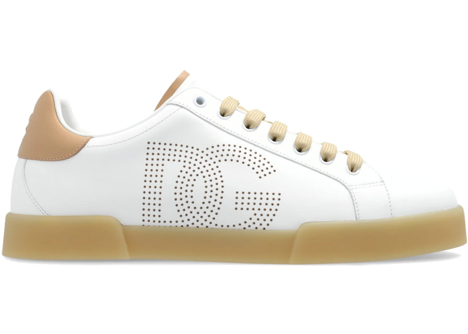 Dolce & Gabbana Portofino Sneaker Perforated DG Logo White Cream