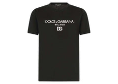 Dolce & Gabbana Cotton DG Embroidery and Patch T-Shirt Black