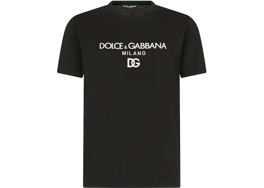 Dolce & Gabbana Cotton DG Embroidery and Patch T-Shirt Black