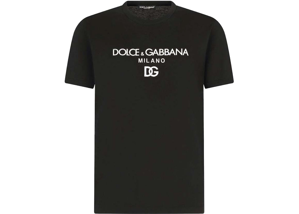Dolce & Gabbana Cotton DG Embroidery and Patch T-Shirt Black