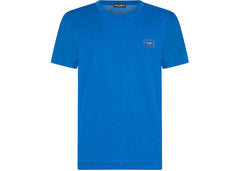 Dolce & Gabbana Cotton Logoed Plaque T-Shirt Turquois
