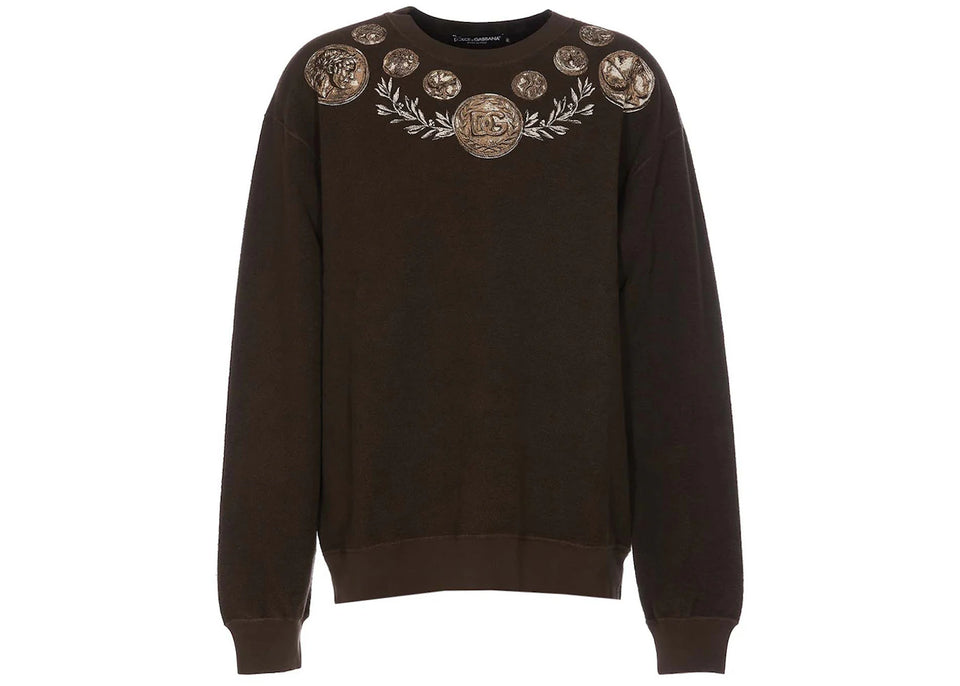 Dolce & Gabbana Graphic Print Sweatshirt Brown