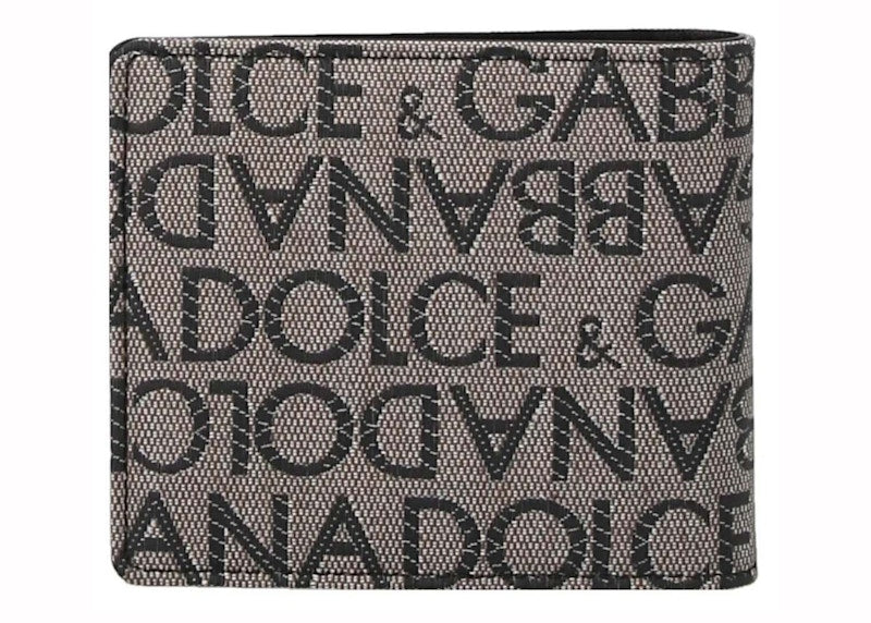 Dolce & Gabbana Logo Jacquard Wallet Beige/Black