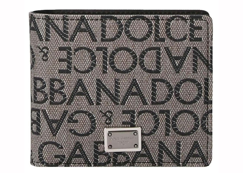 Dolce & Gabbana Logo Jacquard Wallet Beige/Black