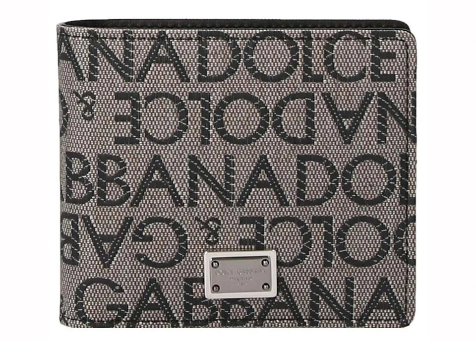 Dolce & Gabbana Logo Jacquard Wallet Beige/Black