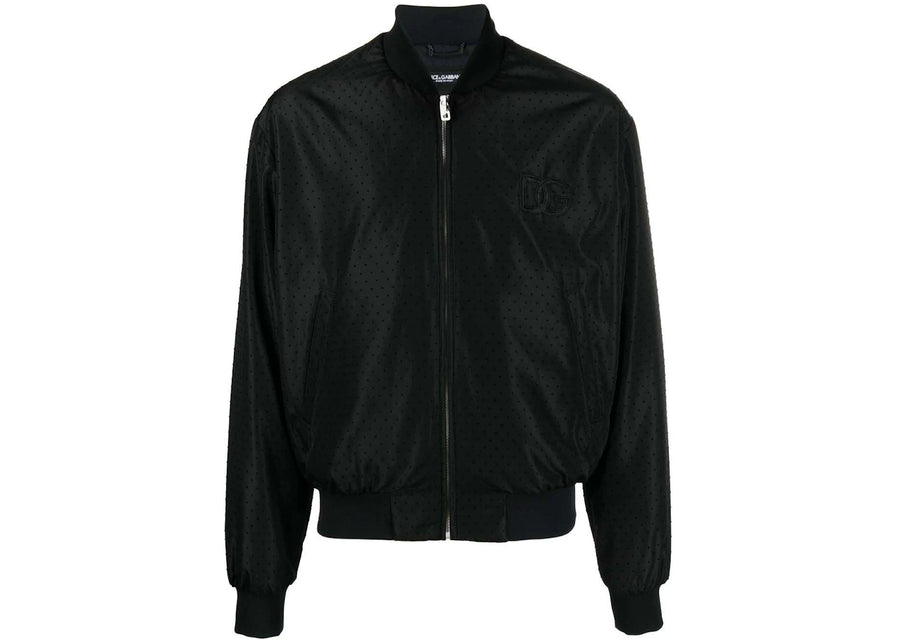 Dolce & Gabbana Logo-Patch Bomber Jacket Black