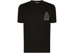 Dolce & Gabbana Logo-Patch Cotton T-Shirt Black