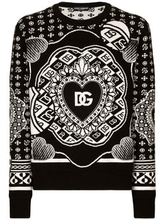 Dolce & Gabbana Logo-Print Jumper Black/White