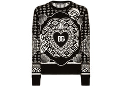Dolce & Gabbana Logo-Print Jumper Black/White