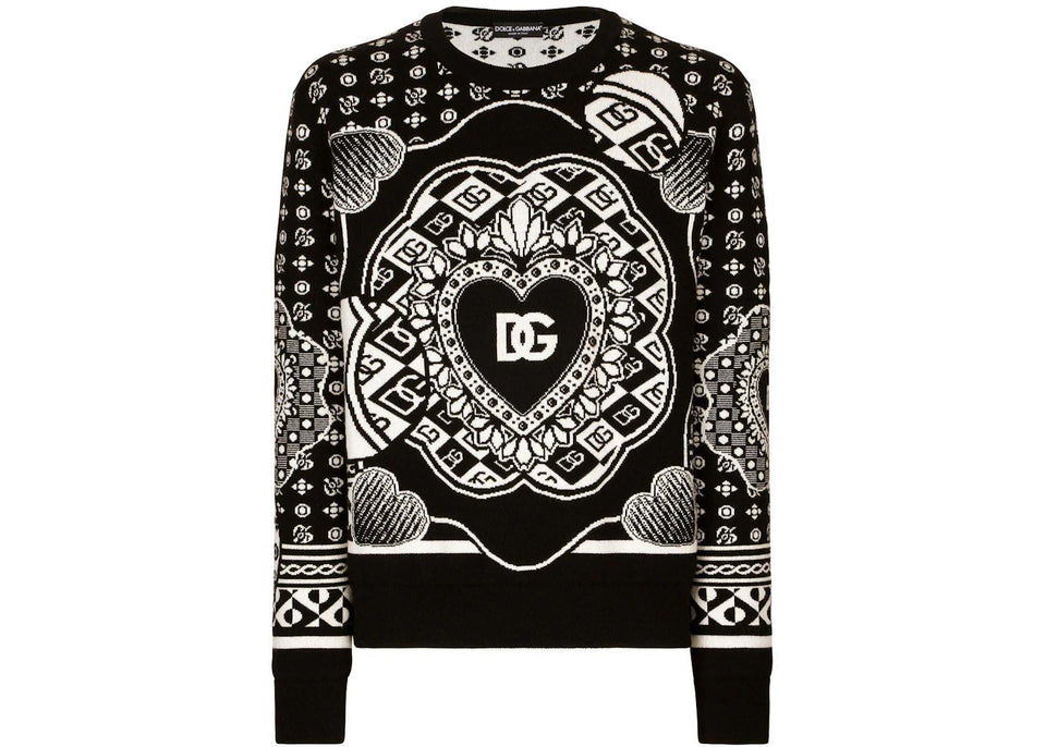 Dolce & Gabbana Logo-Print Jumper Black/White