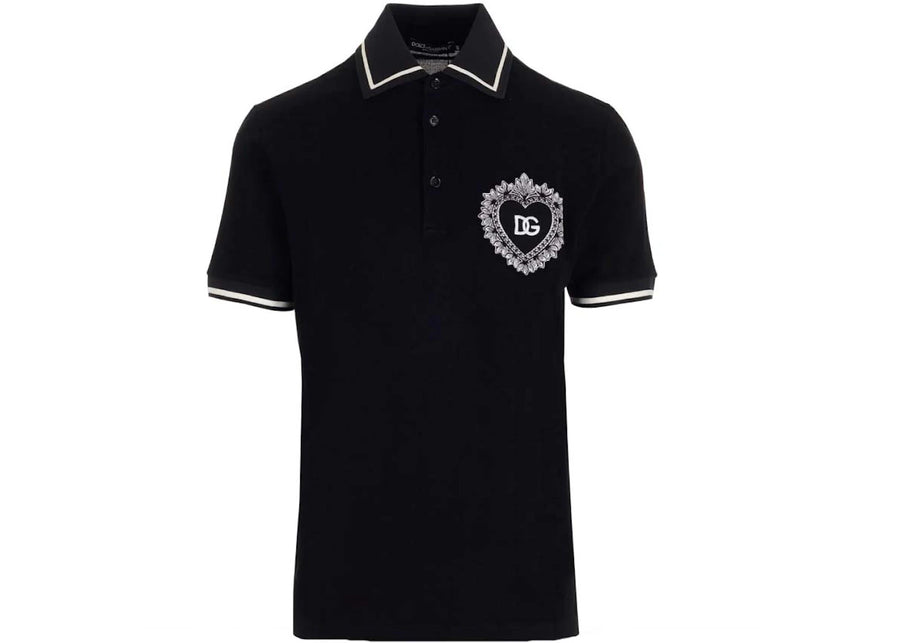 Dolce & Gabbana Logo-Print Polo Black