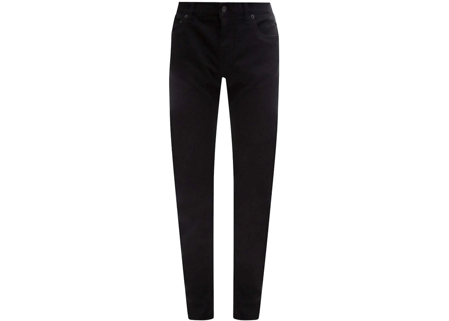 Dolce & Gabbana Man Stretch Cotton Back Embossed Logo Trousers Black