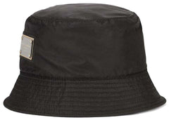 Dolce & Gabbana Nylon Branded Plate Bucket Hat Black