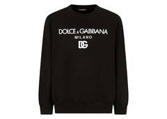 Dolce & Gabbana Printed Jersey DG Embroidery Sweatshirt Black