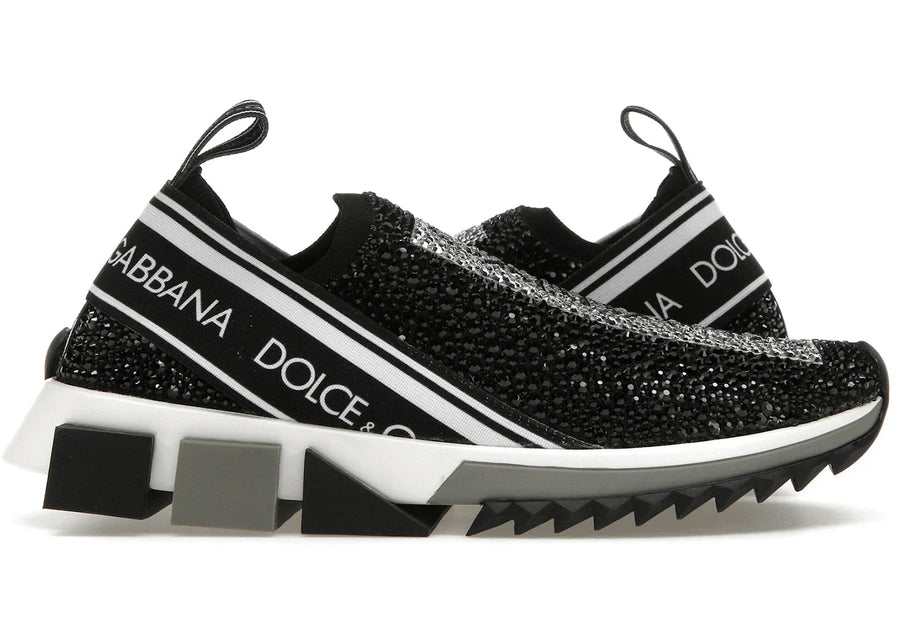 Dolce & Gabbana Sorrento Slip On Black Crystal Womens