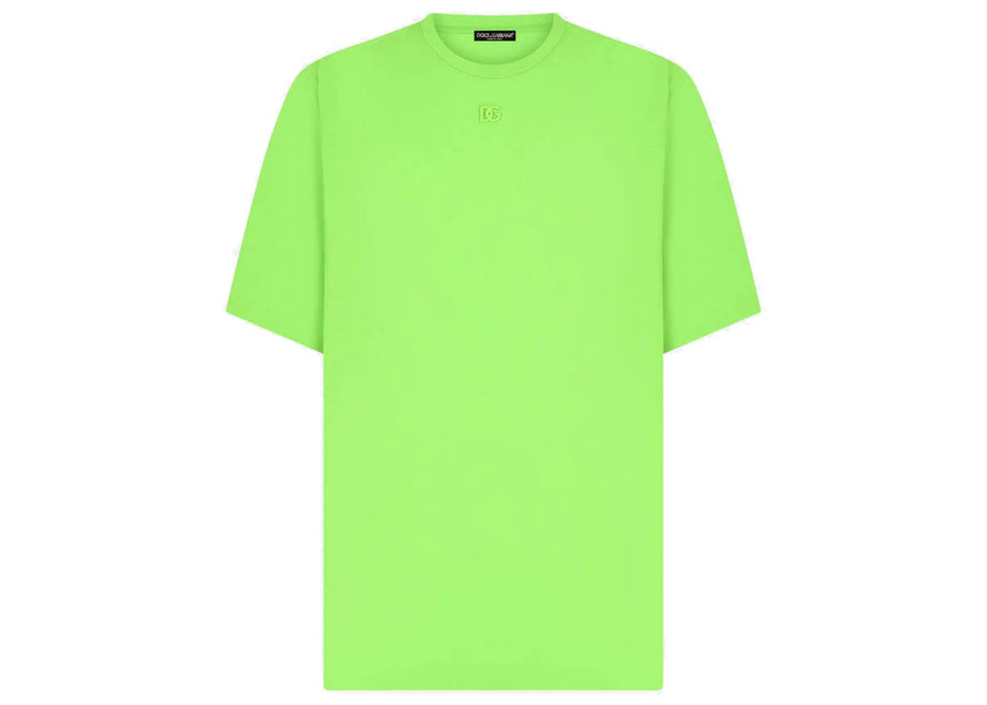 Dolce & Gabbana Technical Jersey Metallic DG Logo T-Shirt Green