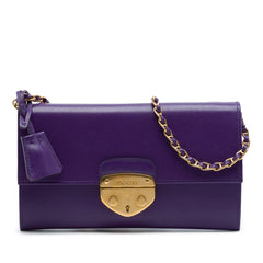 Prada Saffiano Sound Lock Wallet on Chain