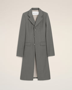 AmiParis Grey New Wool Simple Breasted Fitted Coat Women's
