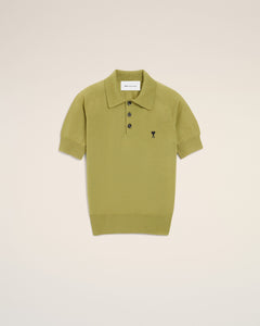 Green Wool Short Sleeves Ami De Coeur Polo Women's