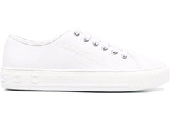 Ferragamo Embossed-Logo Low-Top Sneakers White (Women's)