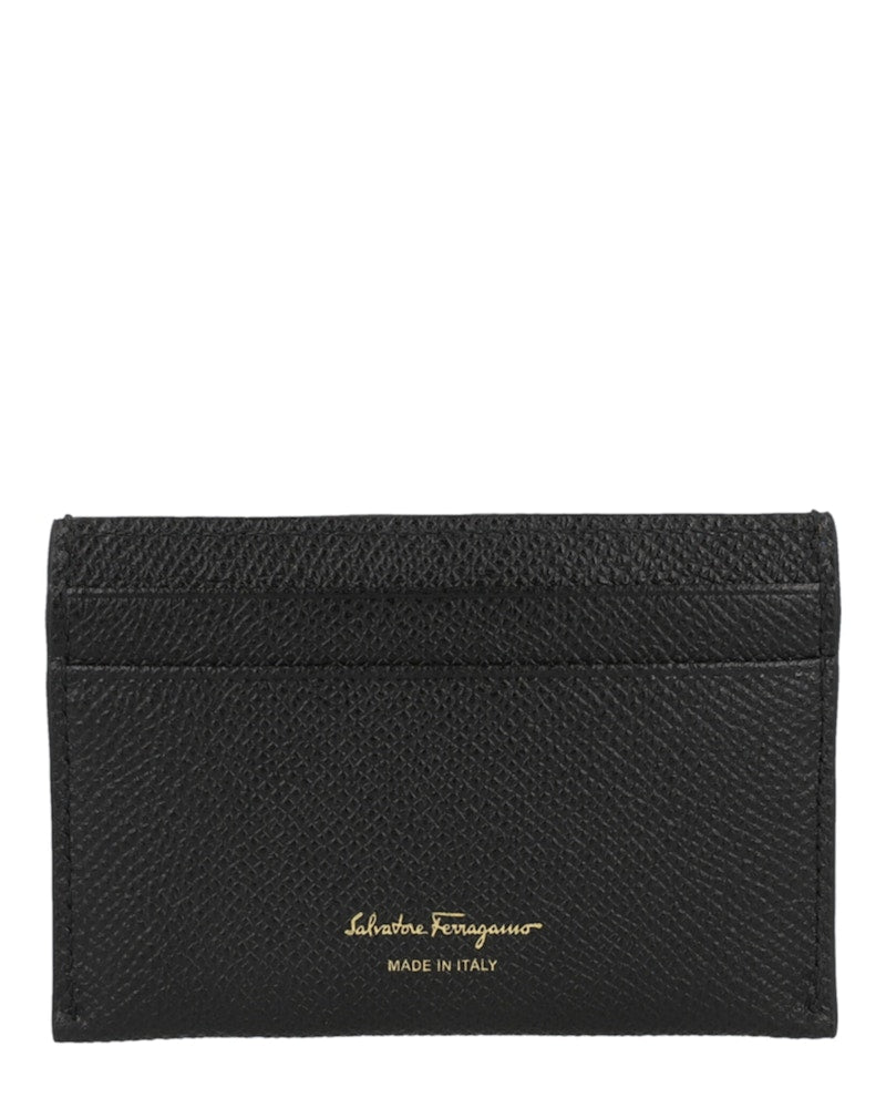 Ferragamo Gancini Credit Card Holder Black