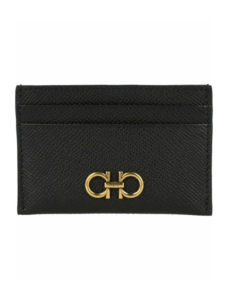 Ferragamo Gancini Credit Card Holder Black