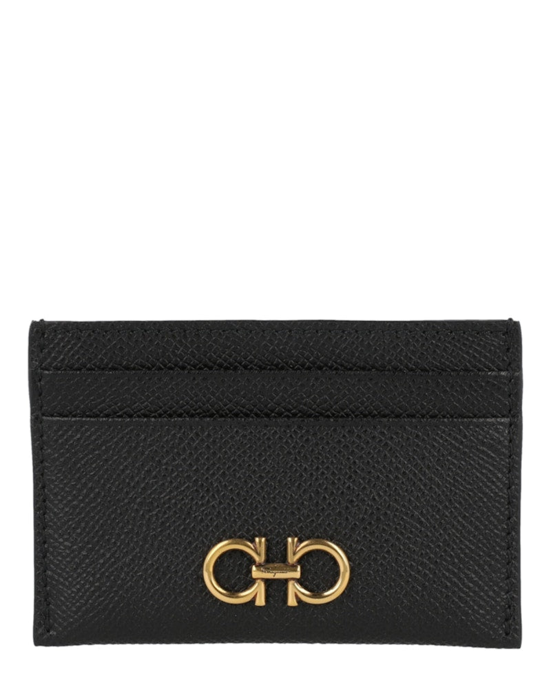 Ferragamo Gancini Credit Card Holder Black