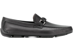 Ferragamo Gancini Leather Loafers Black