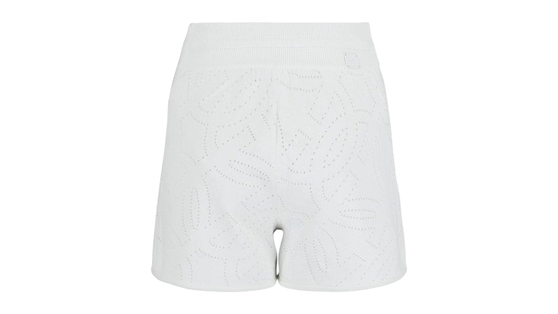 Ferragamo Gancini Pattern Drawstring Shorts White