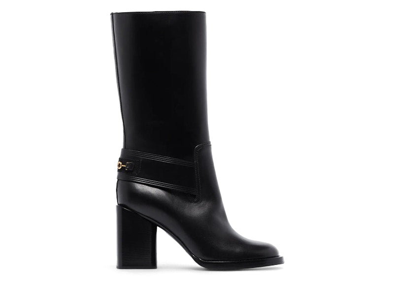 Ferragamo Gancio Horsebit 85mm Boots Black (Women's)