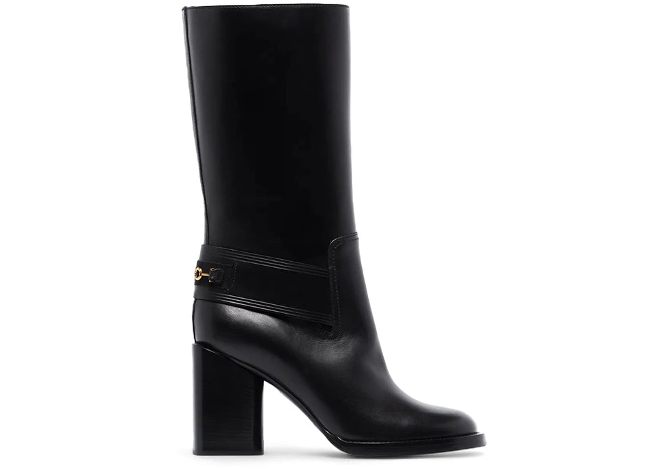 Ferragamo Gancio Horsebit 85mm Boots Black (Women's)