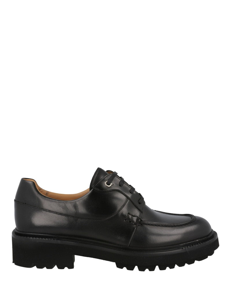 Ferragamo Gorin Lace Up Derby Shoes Black