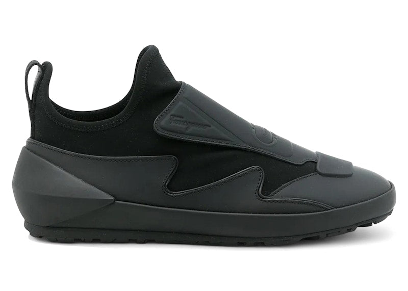 Ferragamo Leather Sock Style Sneakers Black (Women's)