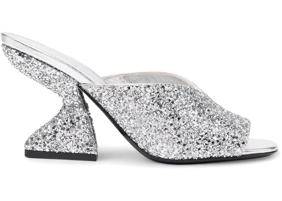 Ferragamo Metallic Glitter Sandals Gray (Women's)