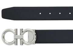 Ferragamo Reversible And Adjustable Gancini Belt Palladio Black/Hickory