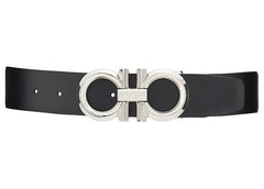 Ferragamo Reversible And Adjustable Gancini Belt Palladio Black/Hickory