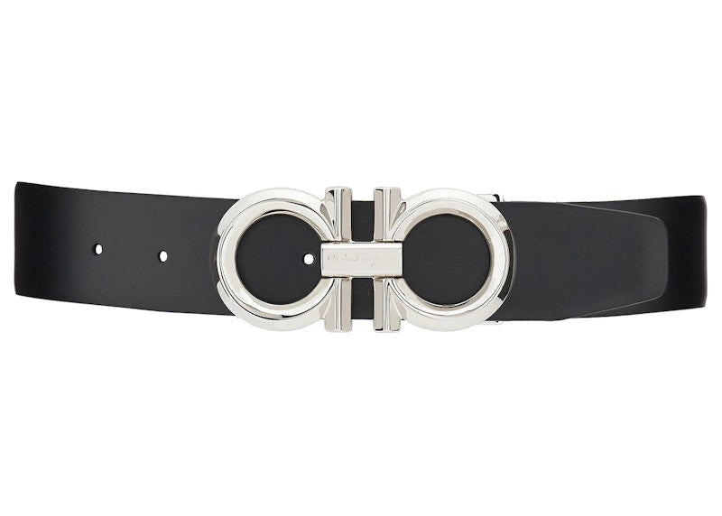 Ferragamo Reversible And Adjustable Gancini Belt Palladio Black/Hickory