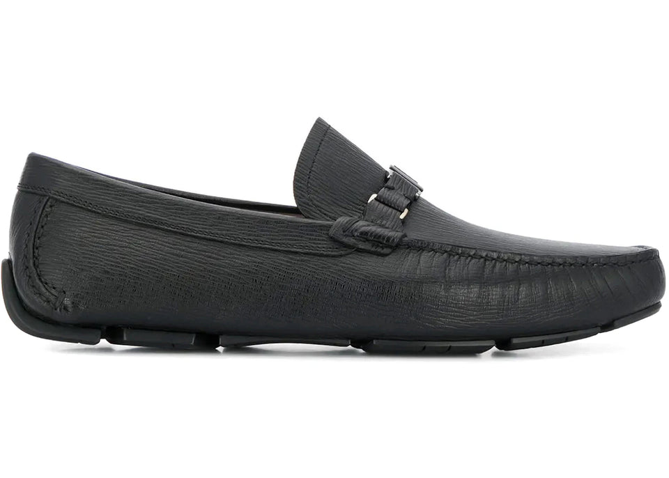 Ferragamo Vara Buckle Driving Shoes Black