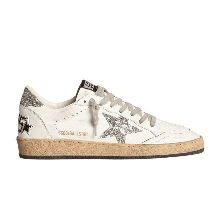 Golden Goose Wmns Ballstar 'White Silver Glitter'