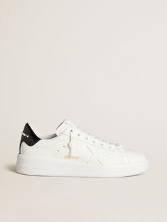Golden Goose Womens Purestar With Leather Star And Black Patent Leather Heel Tab Womens