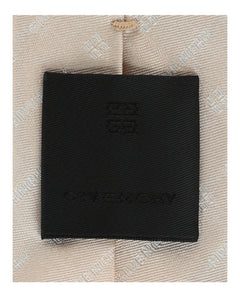 Givenchy Diagonal Logo Silk Tie Beige