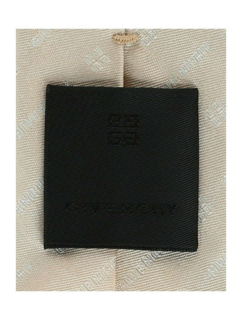 Givenchy Diagonal Logo Silk Tie Beige