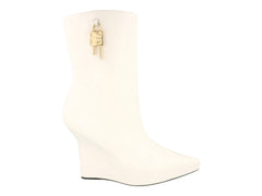 Givenchy G-Lock Leather Wedge Boots Ivory (Women's)