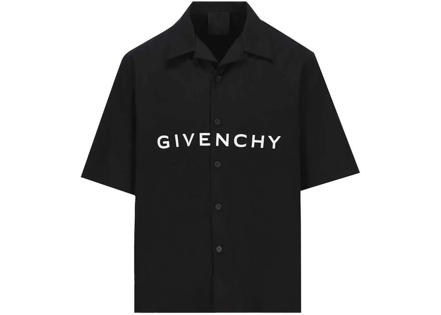 Givenchy Logo Printed Shorts-Sleeved Shirt Black