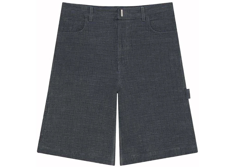 Givenchy Monogram 4G Logo Denim Shorts Charcoal