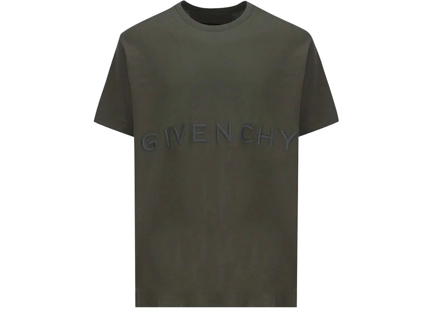 Givenchy Oversized Embroidered Logo T-Shirt Greyish Green