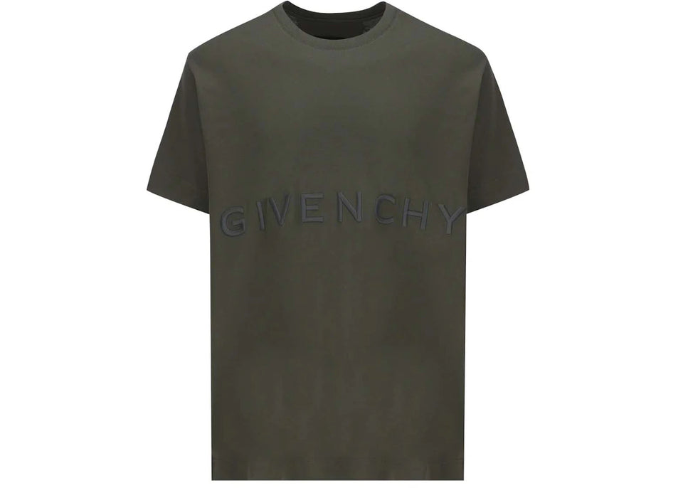 Givenchy Oversized Embroidered Logo T-Shirt Greyish Green