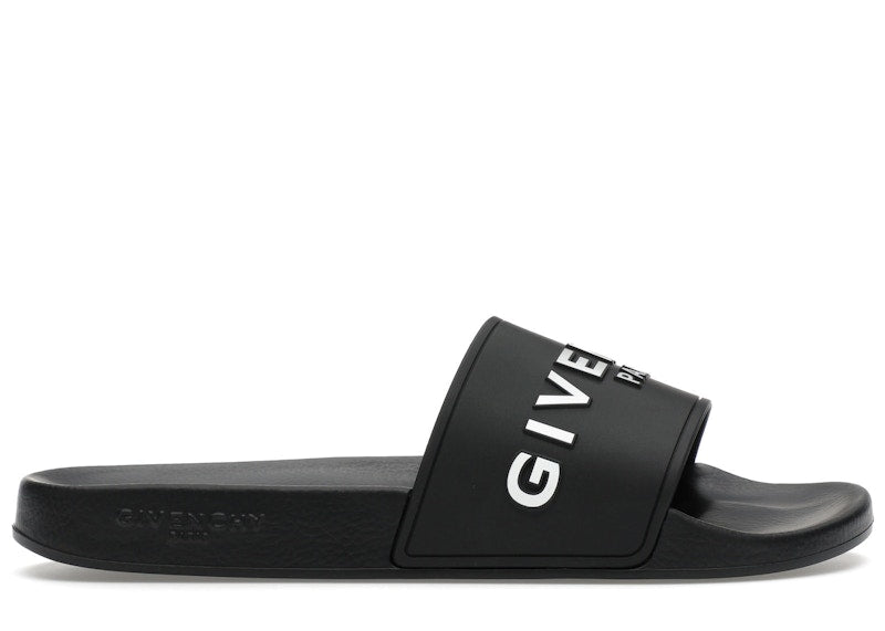 Givenchy Paris Flat Sandals Black White